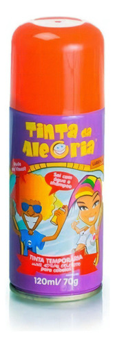  Tinta Spray Temporária Da Alegria Para Cabelo Lavável 120ml Tom Laranja