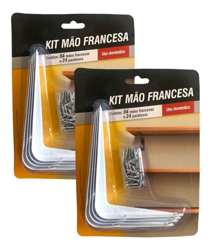 Kit 2 Cantoneira Suporte Prateleira Armário Mão Francesa