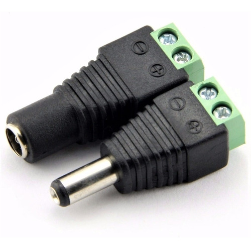 Conector Cctv Bornera Dc Jack Hembra + Macho, Kit X 10 Pares