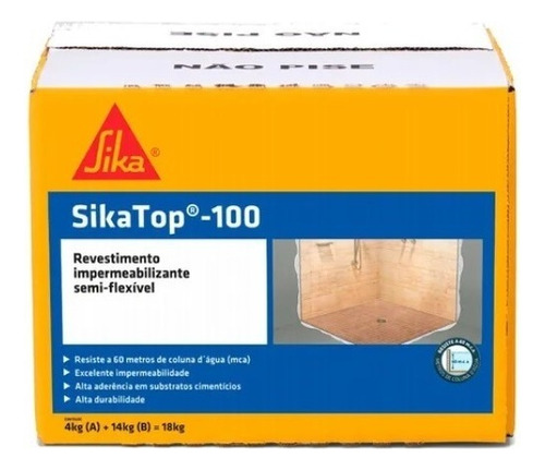 Sika Top 100 Revestimento Impermeabilizante 18kg Sika Cor Cinza