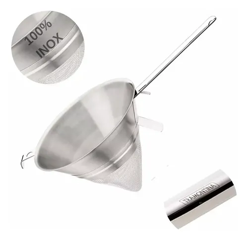 Peneira Coador Funil Passador Chinoy Inox Tramontina 21cm