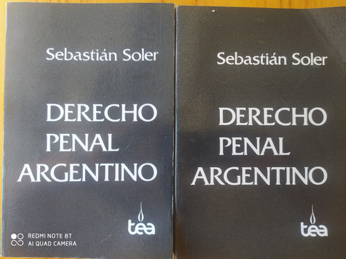 Derecho Penal Argentino Tomos 1 Y 2 / Sebastián Soler