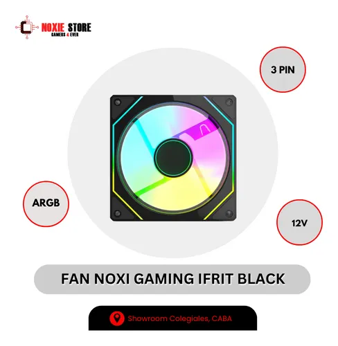 Combo Controladora Noxi + 3 Coolers Noxi Ifrit Black Argb 5v