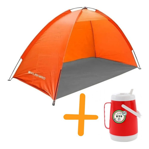 Carpa Playera Para 2 Personas 205x130x100cm + Jarra Termica