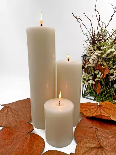 Trio De Velas Decorativas Para Centro De Mesa Boda Aluzza