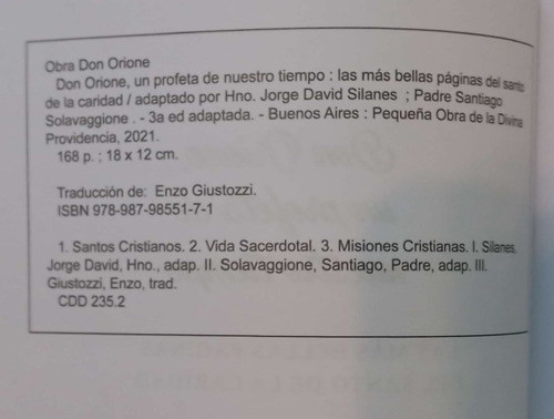 Don Orione Un Profeta De Nuestro Tiempo - Silanes / Solavagg (Usado)