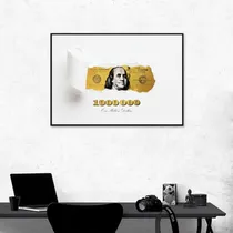 Comprar Quadro 1 Milhão De Dólares Gold 60x43 Filete Preto