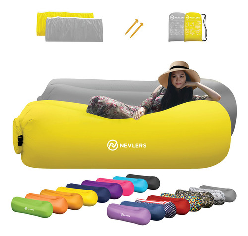 Nevlers Tumbona Inflable - Sofá Inflable Portátil Par#2 Tdac