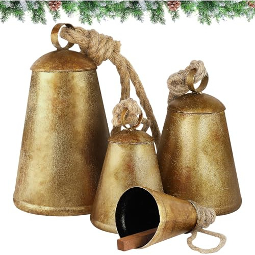 Campanas Decoracion Navidad Gigantes Colgantes 25-13 Cm 4 Un