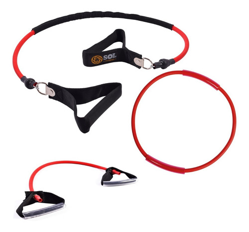Imagen 1 de 3 de Set De Bandas Elasticas Sol Fitness Entrenamiento Funcional