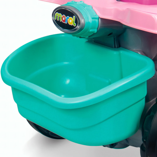 Quadriciclo Carrinho Infantil Rosa Meninas Com Pedal E Haste