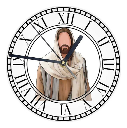 Reloj Redondo Madera Brillante Jesus Mod 2