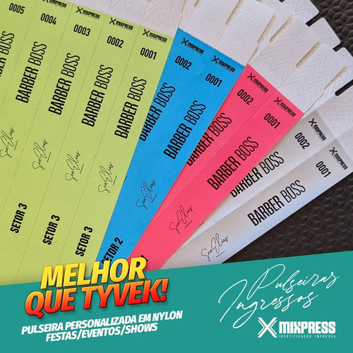 Imagem 1 de 6 de 400 Pulseiras Nylon Personalizada Festa Evento . Premium