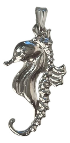 Pingente Cavalo Marinho 3,6 Cm Em Metal Niquelado