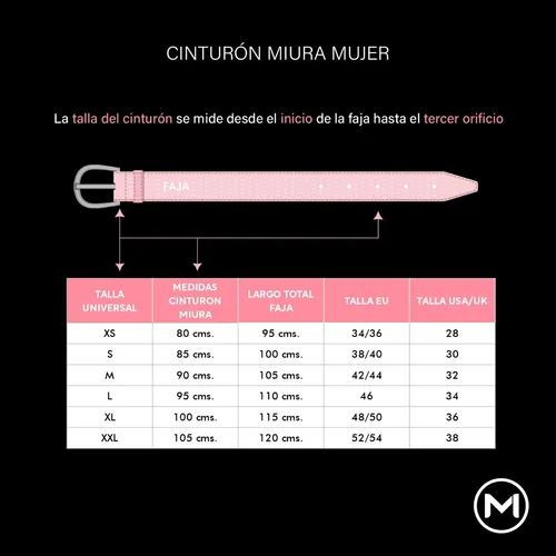 Cinturón Miura Mujer Mod. Gina Cuero Natural Diseño Único