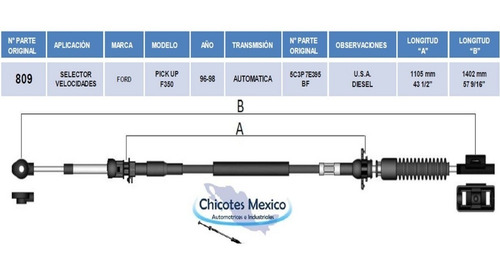 Chicote Selector Velocidades Ford Pick Up F350 96-98