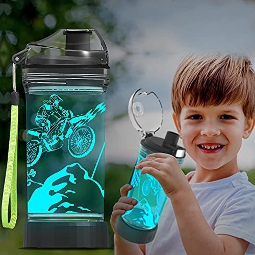 Botella De Agua Ammonite Kids Para Motocicletas Con 3d Glowi