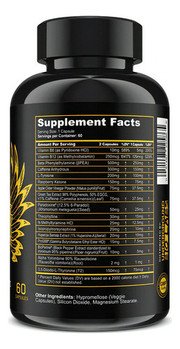Panda Cuts Extreme Fat Burner 60 cápsulas, sabor sem sabor