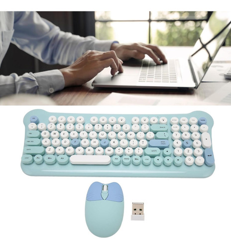 Ratón Bluetooth Juego De Teclado,teclado Y Ratón Inalámbrico Teclado Azul