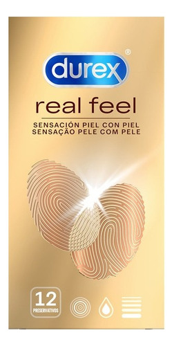 Condones Durex Real Feel Sin Látex Preservativos 12 Piezas