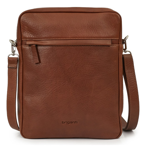 Morral Cuero Bolso Bandolera Urbano Briganti Unisex Borgo Color Marrón