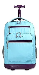 Sundance Rolling Backpack Girl Boy Roller Bookbag, Azul...
