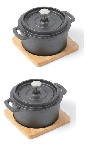 Sartén Hawok De Hierro Fundido Con Tapa, 270 Ml, 9,13 Oz/1,0