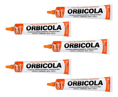 Orbicola Adesivo Universal Cola Borracha Tapeçaria Metal C/5
