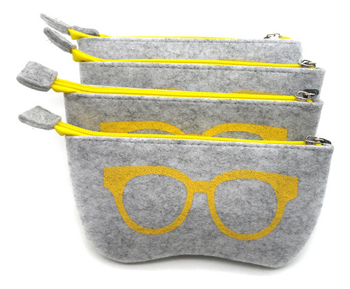 Funda De Fieltro Para Gafas De Sol, Bolsa Blanda Con Cierre