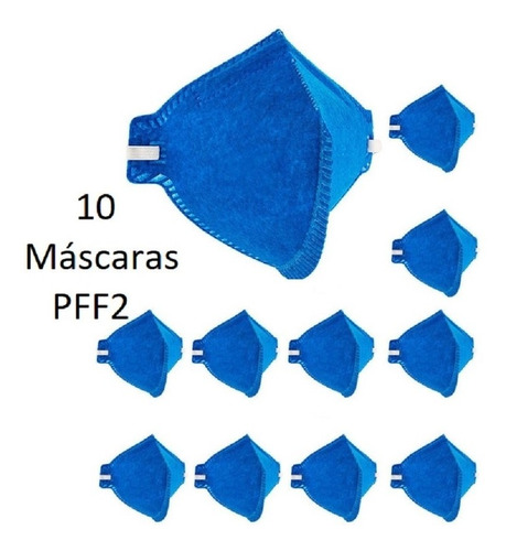 10x Máscara Descartável Pff2 N95 Plastcor