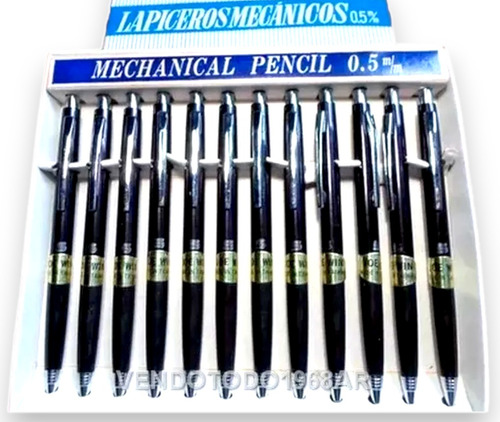 12 Lapices Mecánicos Portaminas + Tubo C/12 Minas 0.5mm Impo