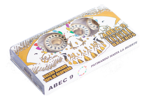 Set 8 Baleros Catrina Abec 9 Dorados Skate Patines Scooters
