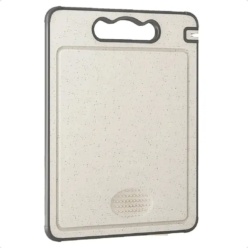 Tabua De Corte Dupla Face Inox E Pp Livre De Bpa Com Afiador Embutido Para Cortar Carne Legumes Frutas Homeroarte