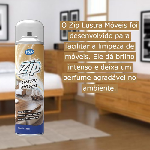 Lustra Móveis Zip 300ml Madeira Brilho Intenso Cera Carnaúba