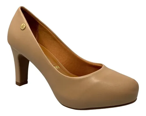 Zapato Tacon Vestir Dama 1840301 Vizzano Napa Pelica Beige