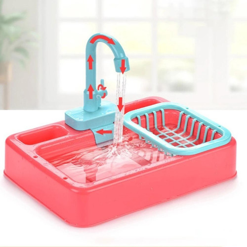 Juego Fregadero De Cocina Para Niños Con Accesorios Y Agua