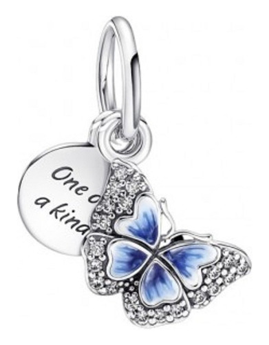 Dije Charm Pandora Mariposa Azul Murano Plata Ley Original