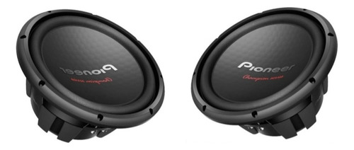 Par De Subwoofers Para Automóvil Pioneer TS-W312D4 Champion Series 12 Pulgadas 1600 Watts Máximo 500 Watts RMS Doble Bobina DVC 4 Ohms Color Negro