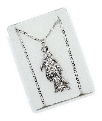 Imagen 1 de 3 de Dije De Santa Muerte De Acero Inoxidable Estuche Ac1