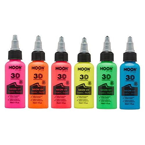 Pintura De Tela Neon Uv 3d, 30 Ml, Juego De 6, Pintura ...