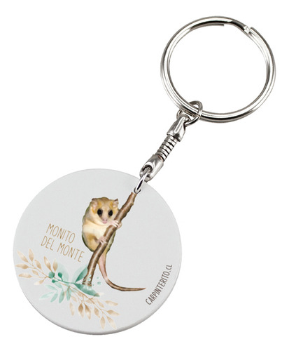 Llavero Monito Del Monte, Fauna Chilena (ilustrado).