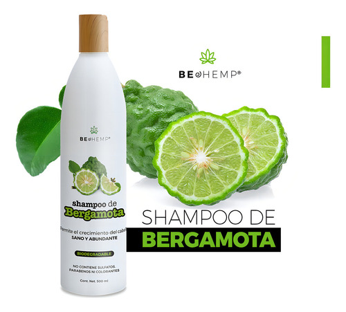 Shampoo Anticaída Y Crecimiento De Bergamota 500 Ml Beohemp