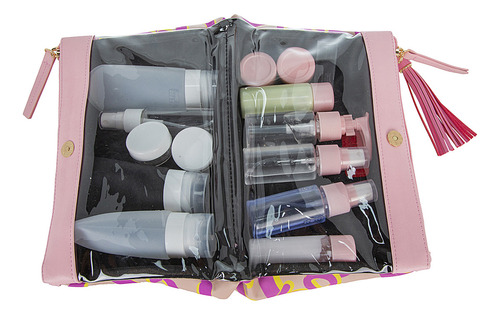 Cosmetiquera Cierre Doble Cloe Eloan Ii Mediano Color Multicolor