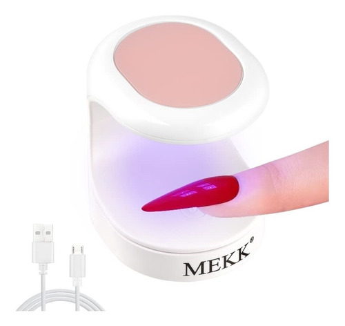 Lámpara Para Uñas Mini Luz Led Diseño De Un Dedo Color Rosa