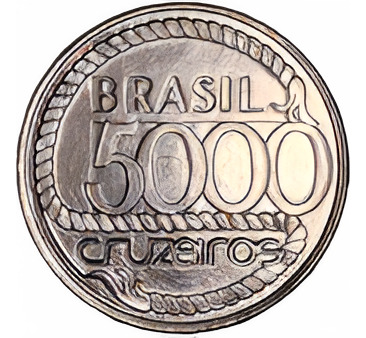 Moneda Brasil 5000 Cruzeiros - 1992 - Tiradentes (Usado)