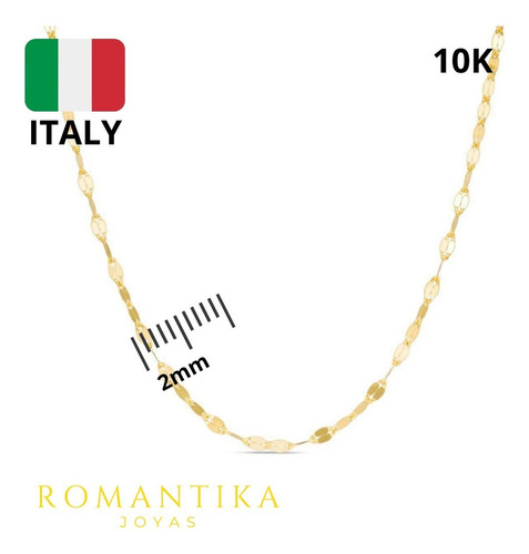 Corrente Em Grão De Café Ouro 10k 55cm 2mm .7gr Cor Dourada