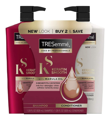 Imagen 6 de 10 de Shampoo Y Acondicionador Kerain Smooth Tresemme Profesional