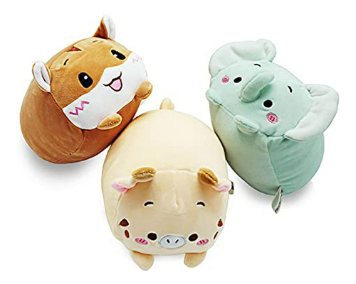 Peluches - Juego De Juguetes De Peluche, 3 Piezas De Animale