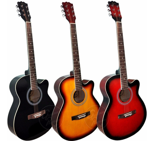 Guitarra Electroacustica Colores Premium + Accesorios Gtia