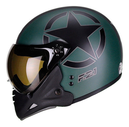 Capacete Escamoteável Peels F-21 Army Verde Militar E Preto